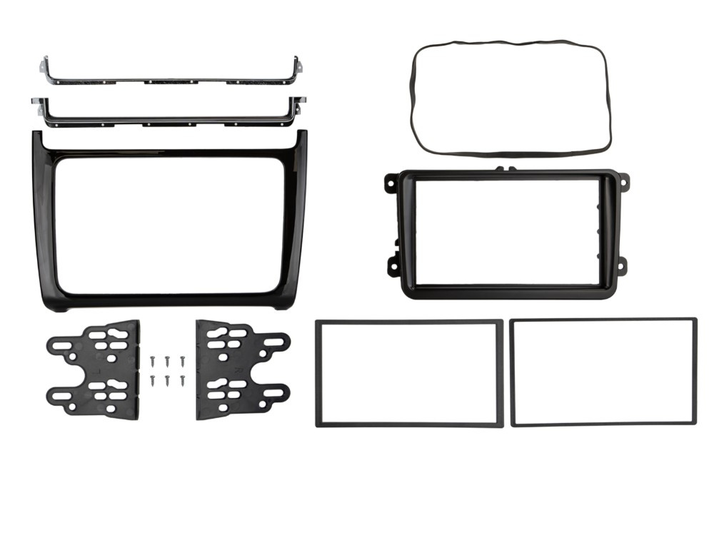 Monteringsram 2-DIN VW Polo 2014-2017, piano black