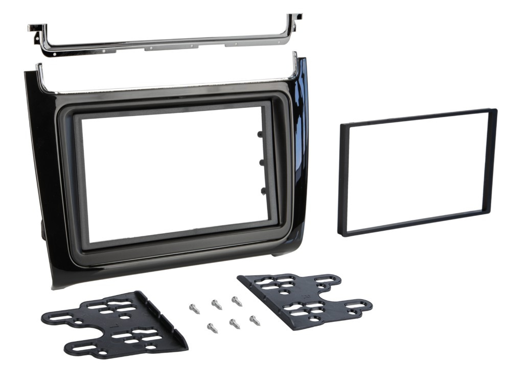 Monteringsram 2-DIN VW Polo 2014-2017, piano black