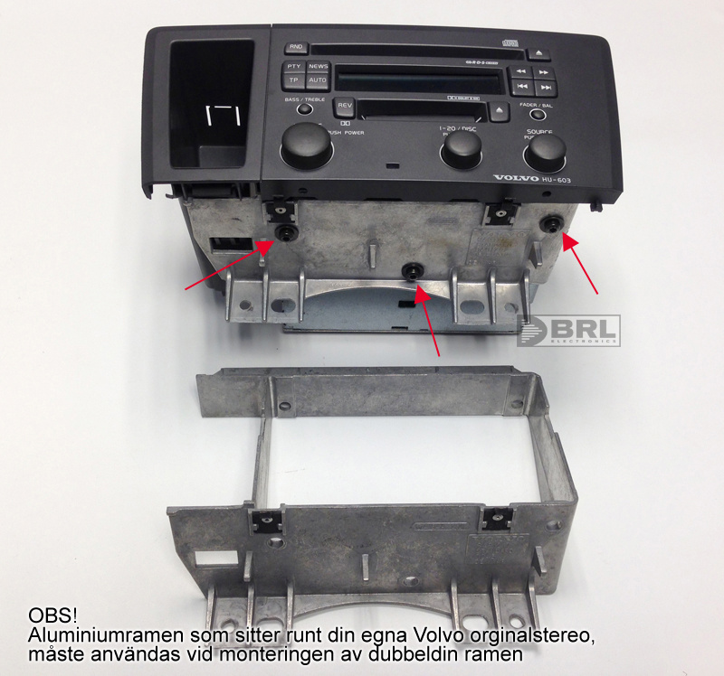Monteringsram dubbel DIN Volvo V70N/S60 2001-2004