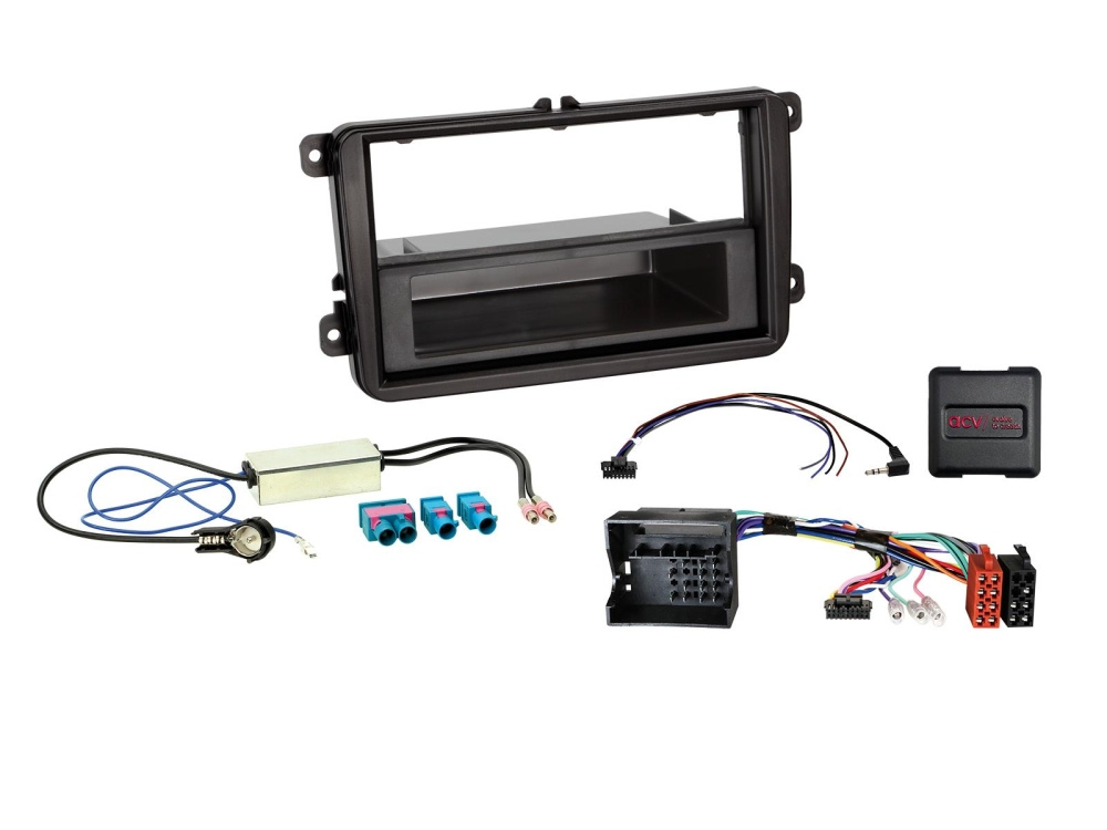 1/2-DIN Installationskit med prylfack Seat/Skoda/VW