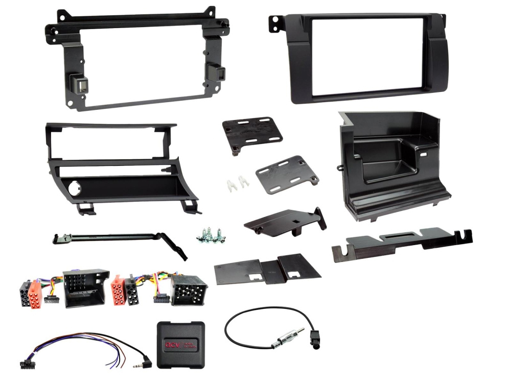 2-DIN Kit BMW 3-serie E46, Rattstyrning/antennadapter