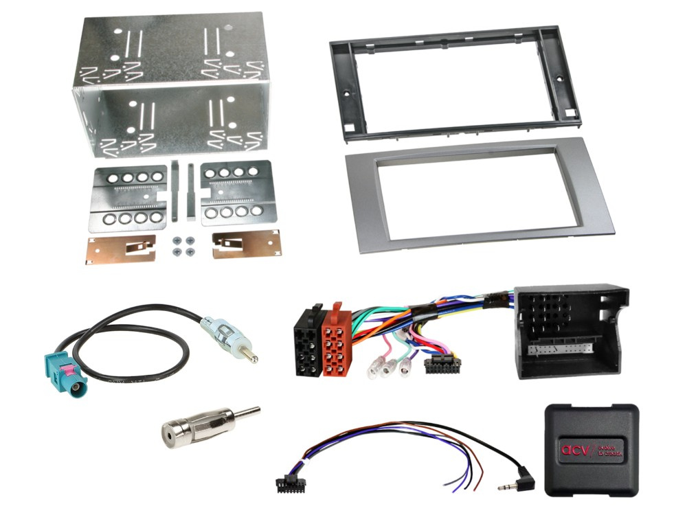 2-DIN Kit Ford silver SWC/CAN Bus/antennadapter