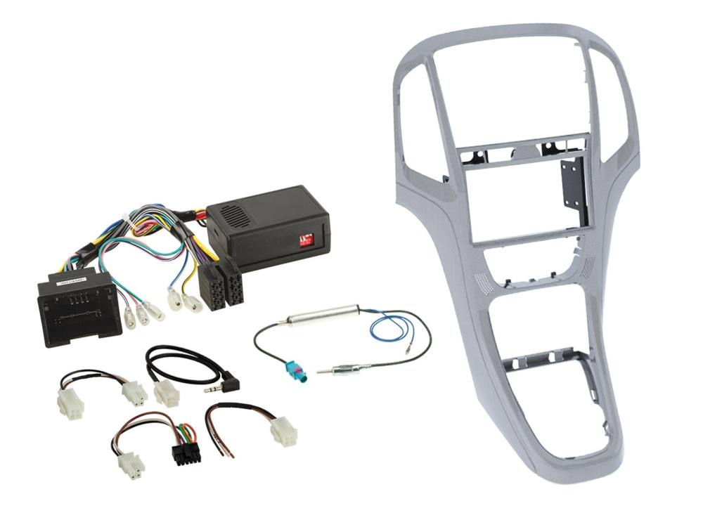 ACV Installationskit 2-DIN Opel Astra J, platin silver