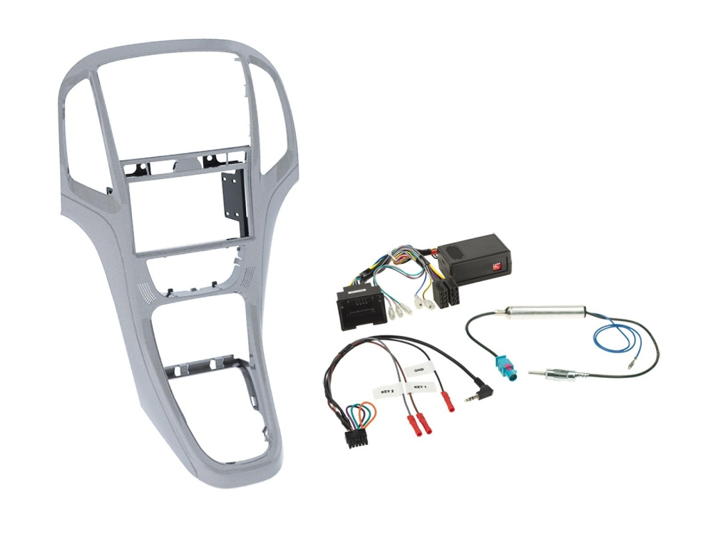 2-DIN Kit Opel Astra J 2009-2018, platin silver