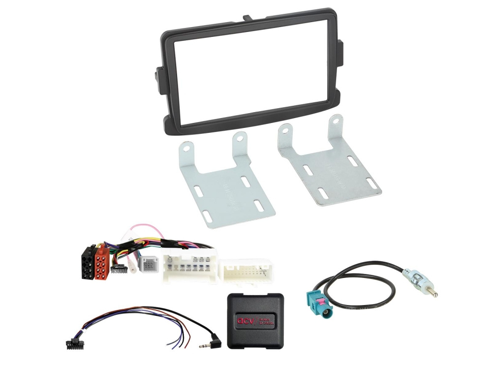 Installationskit 2-DIN Dacia/Fiat/Nissan/Opel/Renault, svart