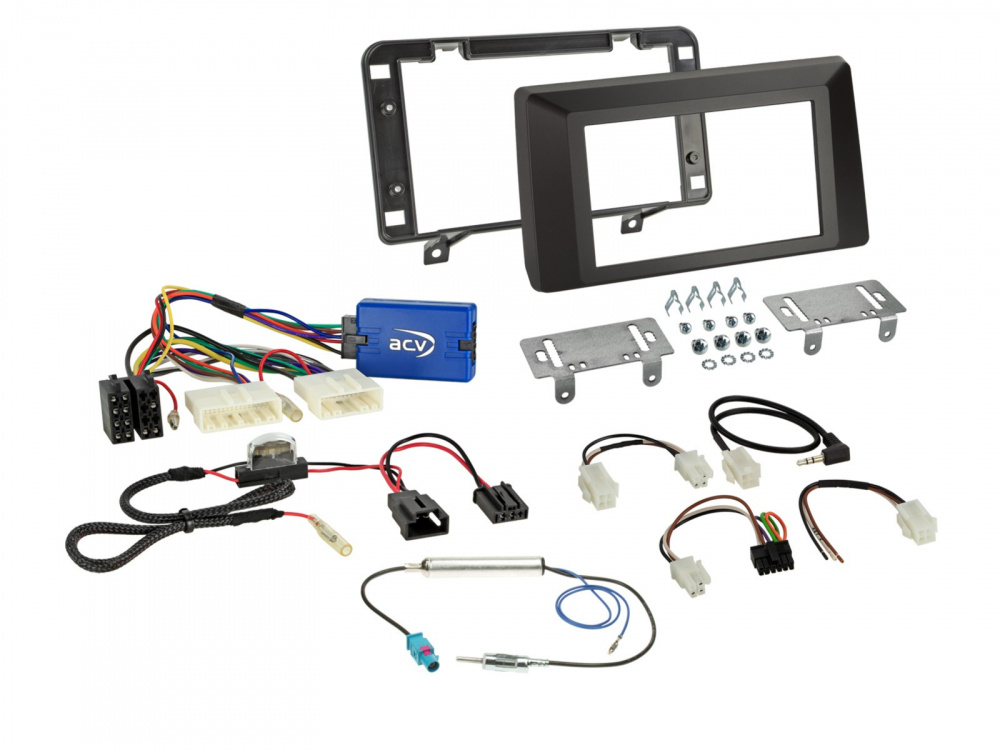 Installationskit för radio, inklusive ram och kablar för Dacia Duster 2021-2024.