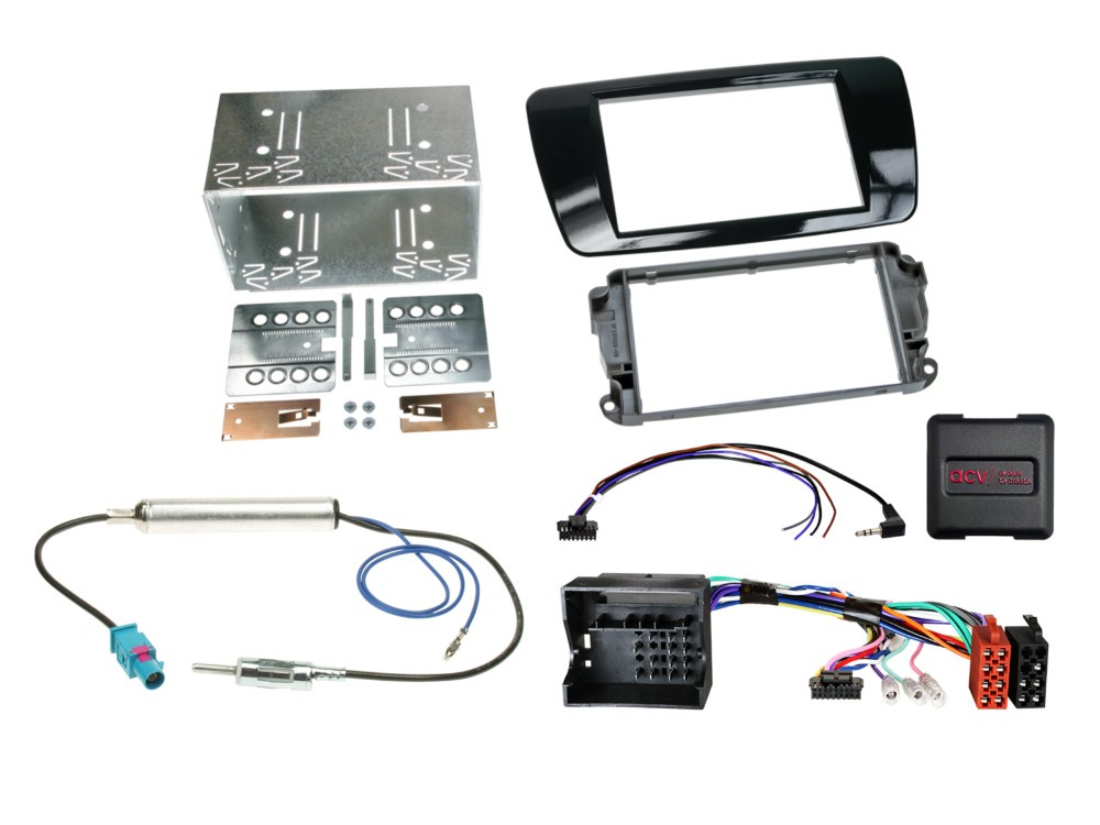 ACV Installationskit 2-DIN Seat Ibiza 2008-2015, piano black