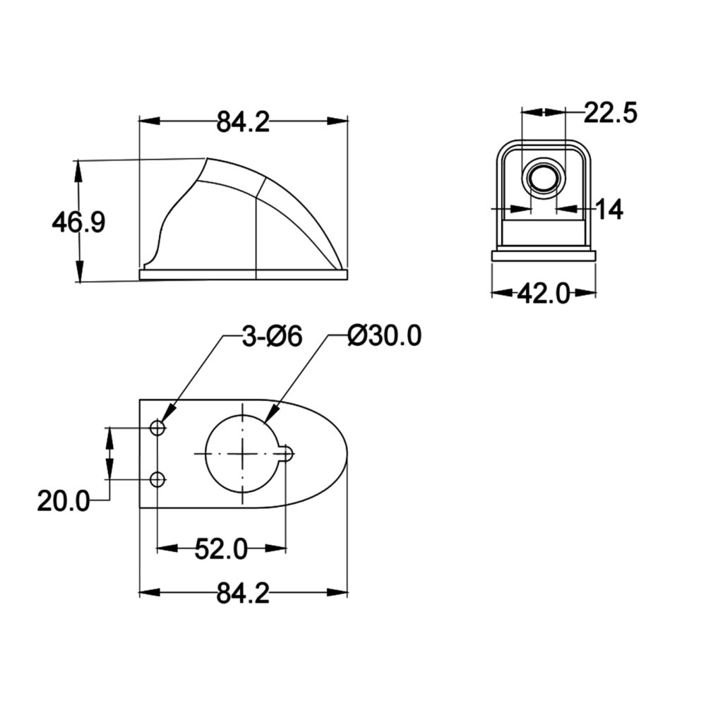ACV Backkamera dropformad vit