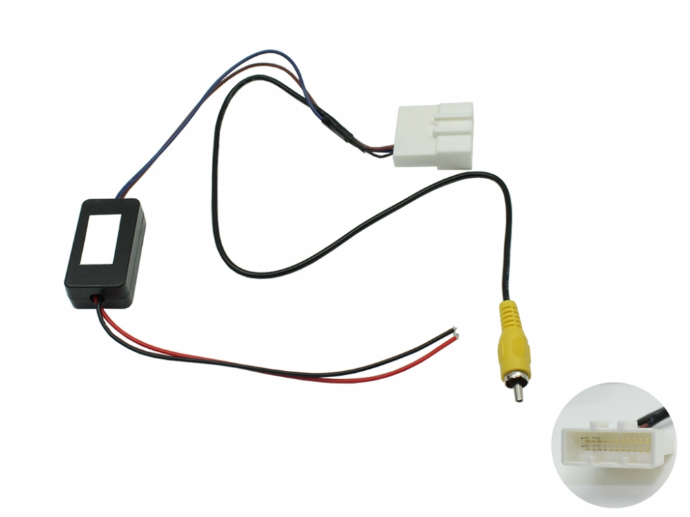 Kabeladapter för backkamera till Hyundai ix35, med kontakter och kopplingsledning.