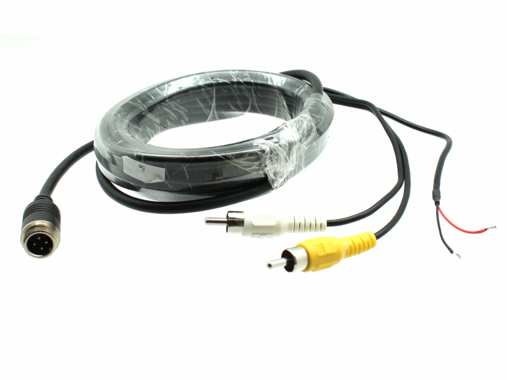 Omvandlarkabel med 4-pin kontakt och RCA-kontakter.