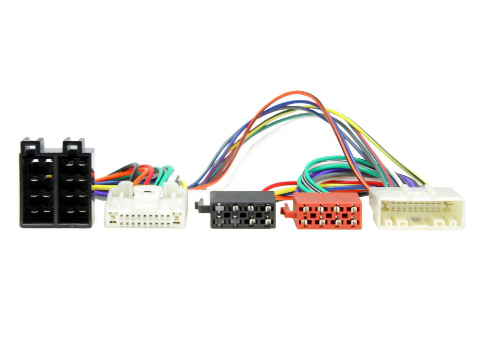 Kablage med flera kontaktstycken och färgade ledningar för Subaru.