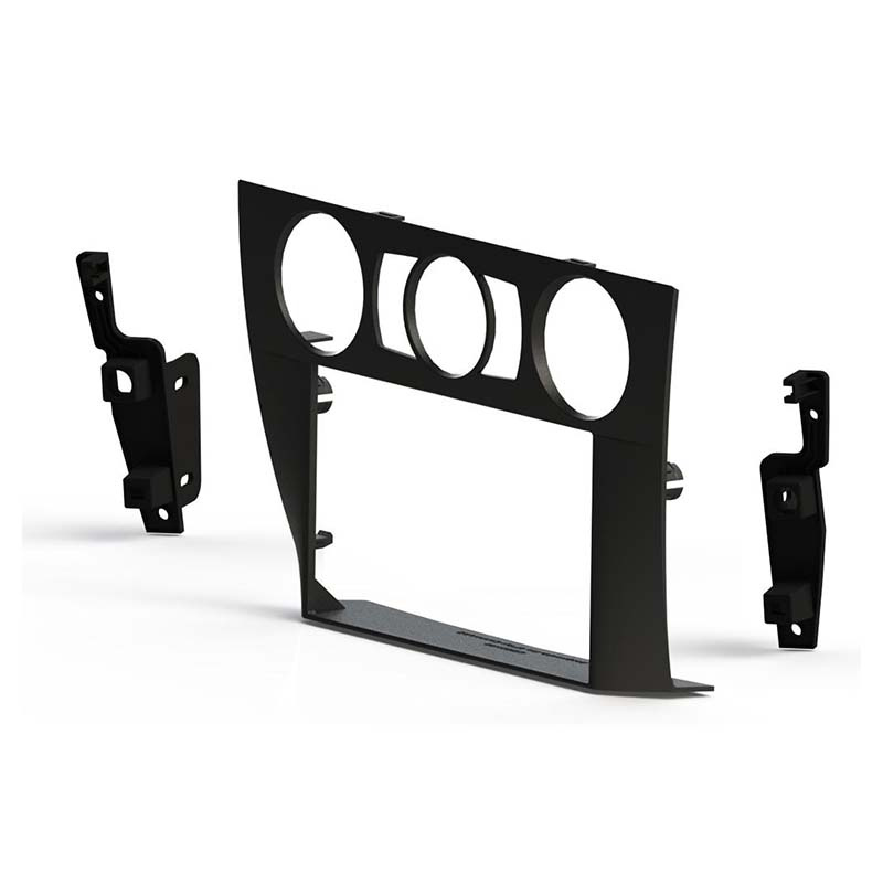 Monteringsram för 2-DIN radio, svart plast, inkluderar fästen. För BMW E90/E91/E92/E93.