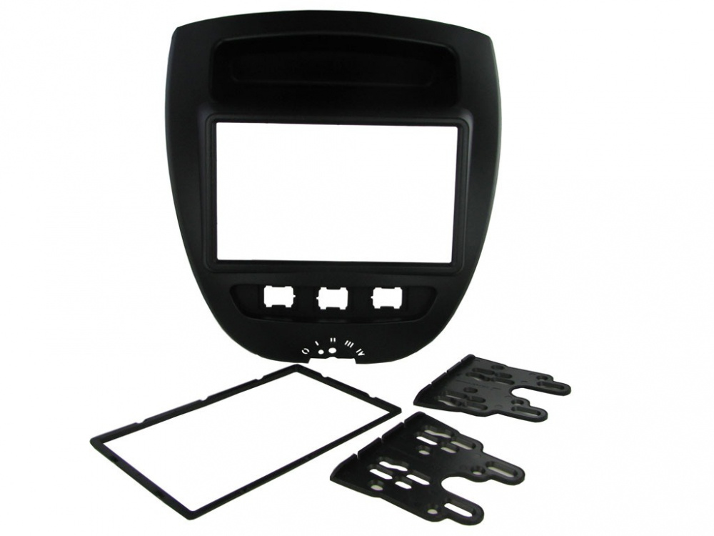 Monteringsram för 2-DIN-stereo, designad för Citroen C1 2005-2014.