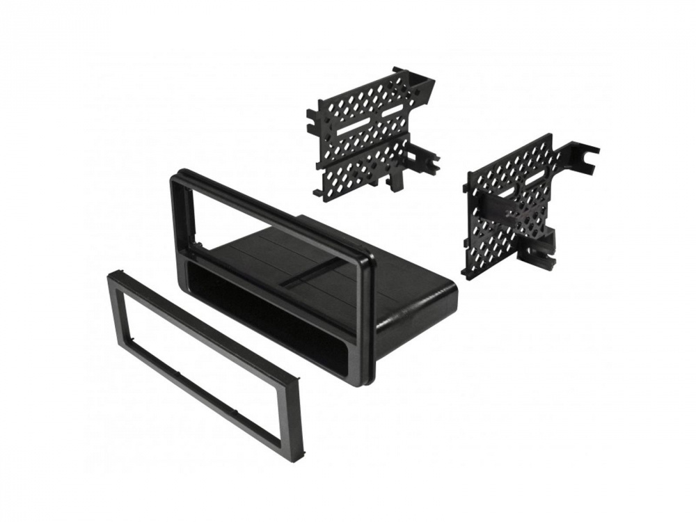 Installationskit för enkeldin till Subaru BRZ, inkluderar fästen och ram.