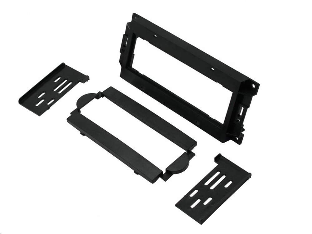 Svart monteringsram för enkel DIN-installation, avsedd för Chrysler/Dodge/Jeep.