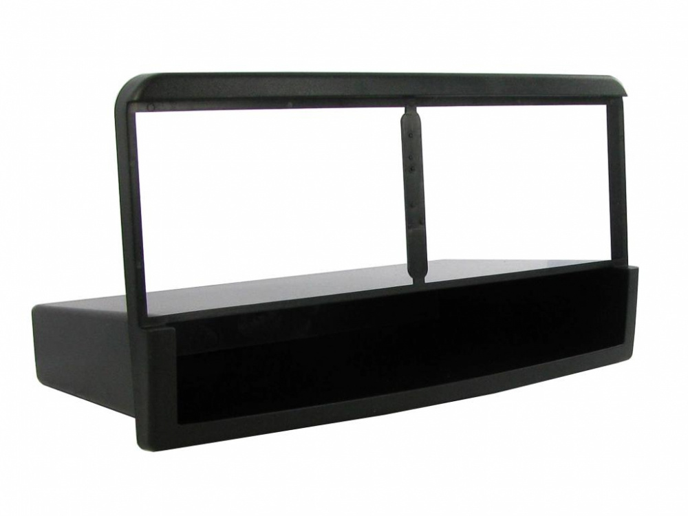 Monteringsram för enkeldin-stereo till Ford, svart plastkonstruktion.