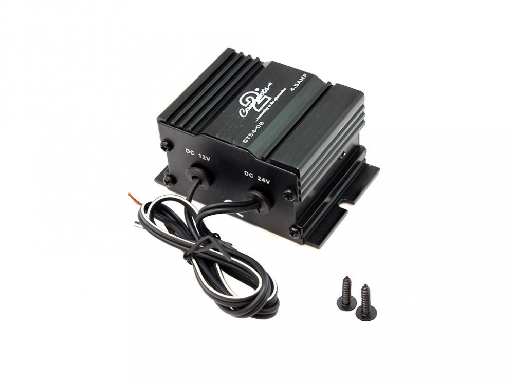 DC-DC-omvandlare, 12v till 24v, 4.5A, med installationsskruvar.