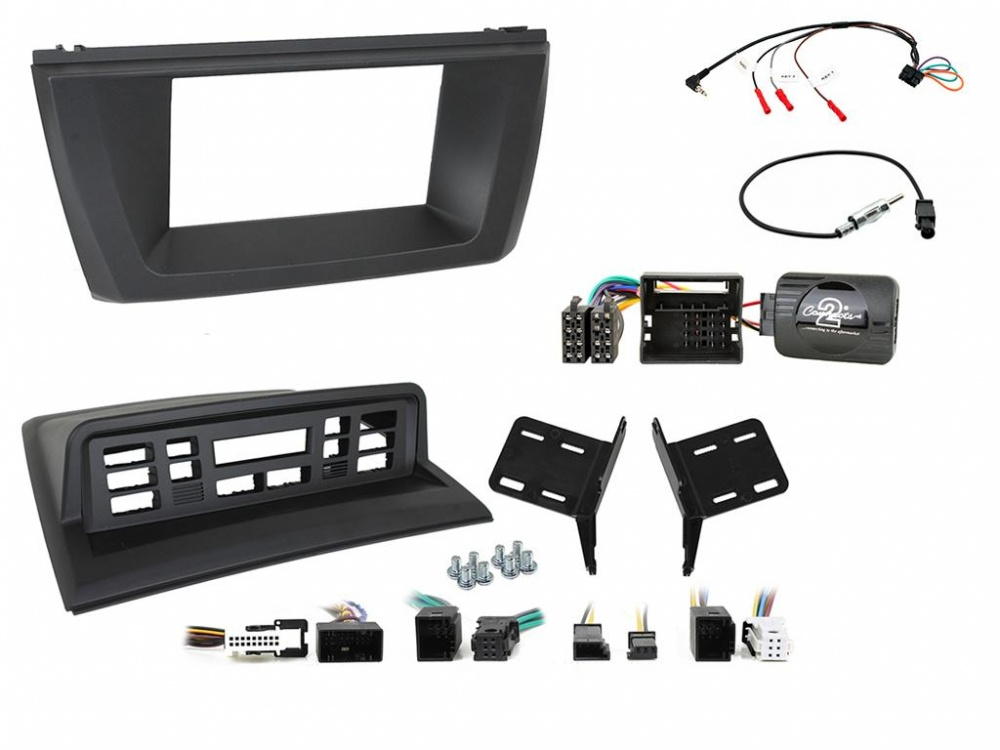 Monteringskit för dubbeldin till BMW X3, inklusive ram och kablage.