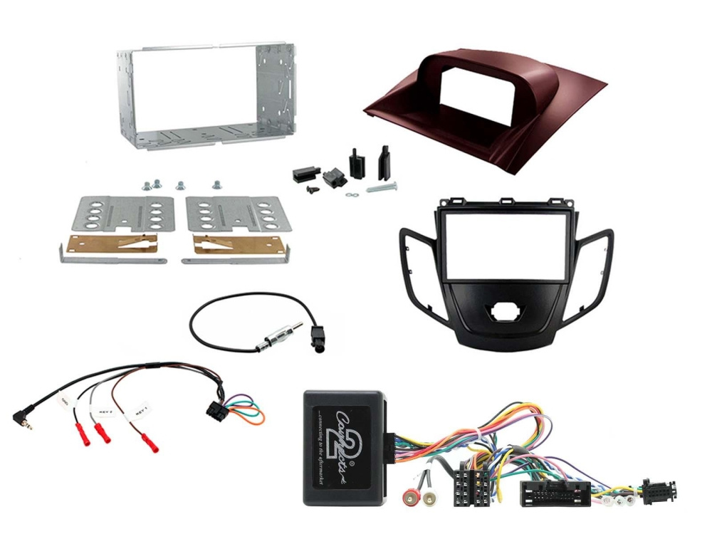 Installationskit för Ford Fiesta 10-12, innehåller fästen och kablage.