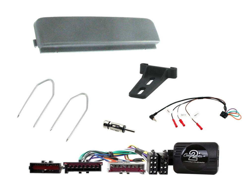 Installationskit med delar för Ford 95-06, inklusive kablar och fäste.