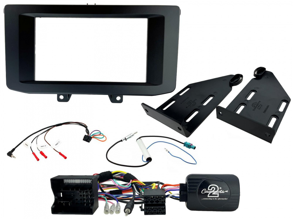 Installationskit för 2-DIN stereoinstallation i Scania NextGen.