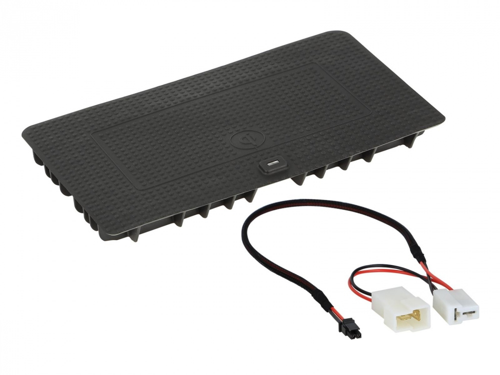 Qi-laddare med kabel för Hyundai Tucson 2015, svart och platt design.