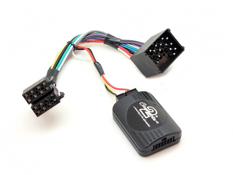 Rattstyrningskablage med 17-polig i-Bus och flera färgkodade ledningar.