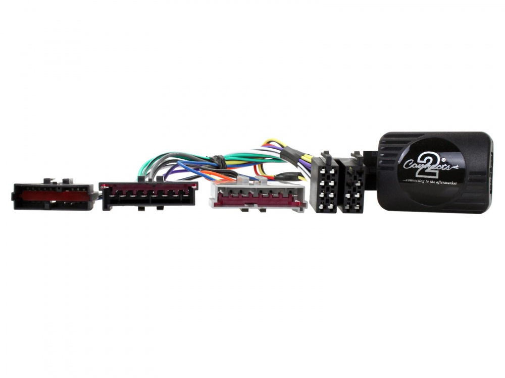 Rattstyrningskablage för Ford med flera anslutningar och en kontrollenhet.