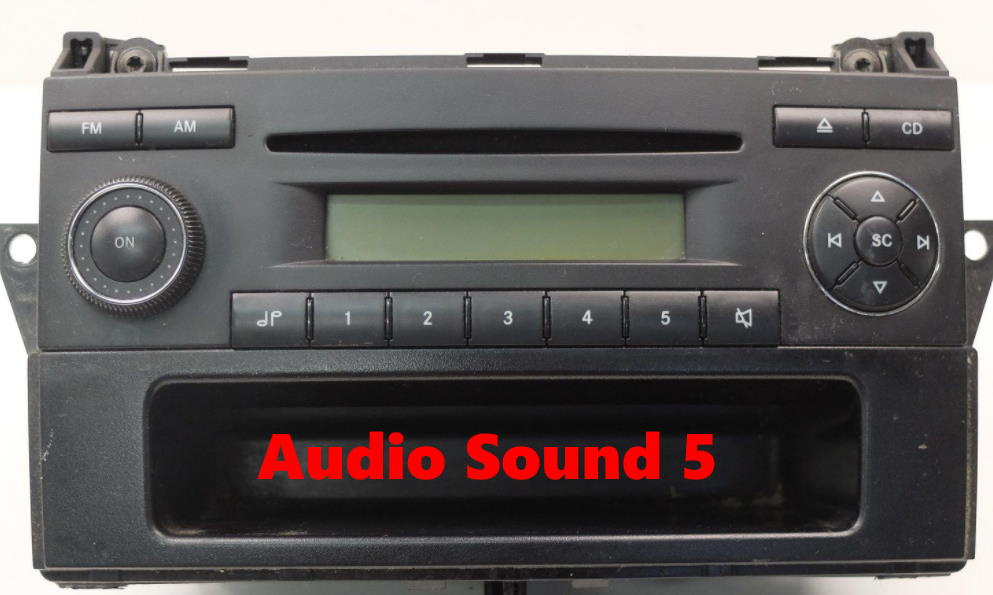 Radioenhet med knappar och display, märkning \