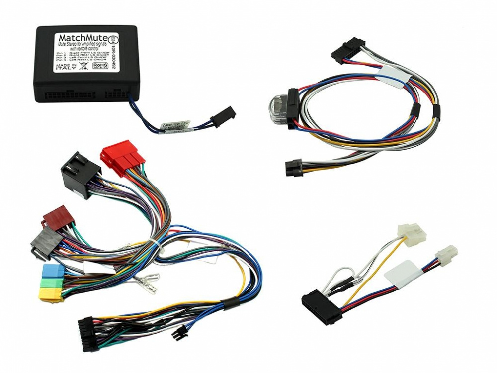 Kablagekit för Porsche 911 och Boxster med anslutningar och adapter.