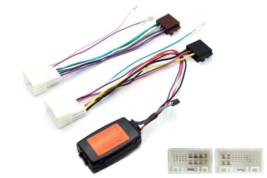 Rattstyrningskablage för Kia/Hyundai 2010-2017 med navigation, inklusive anslutningar.