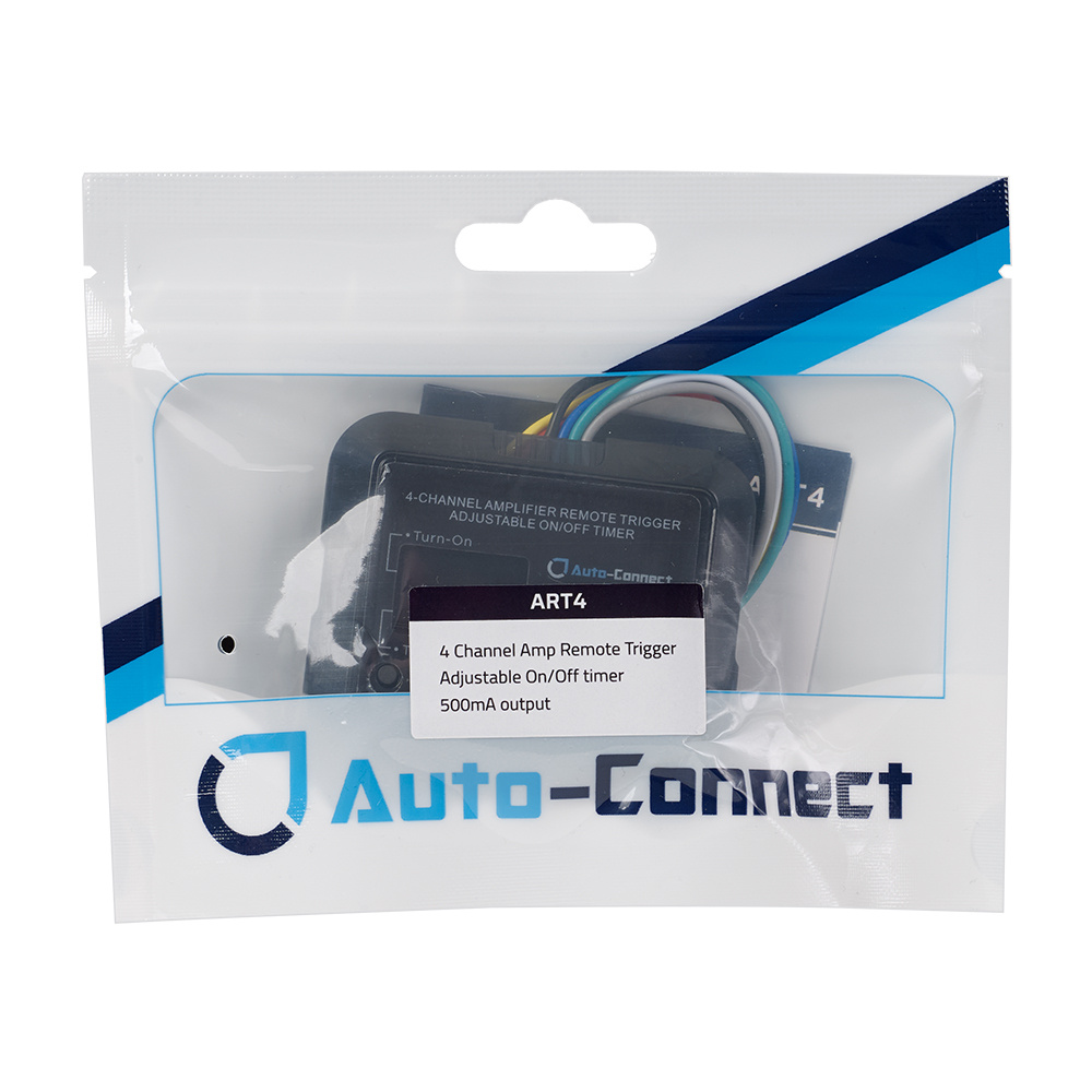 En förpackning med Auto-Connect ART4, ett fjärrstyrt relä med fyra kanaler.