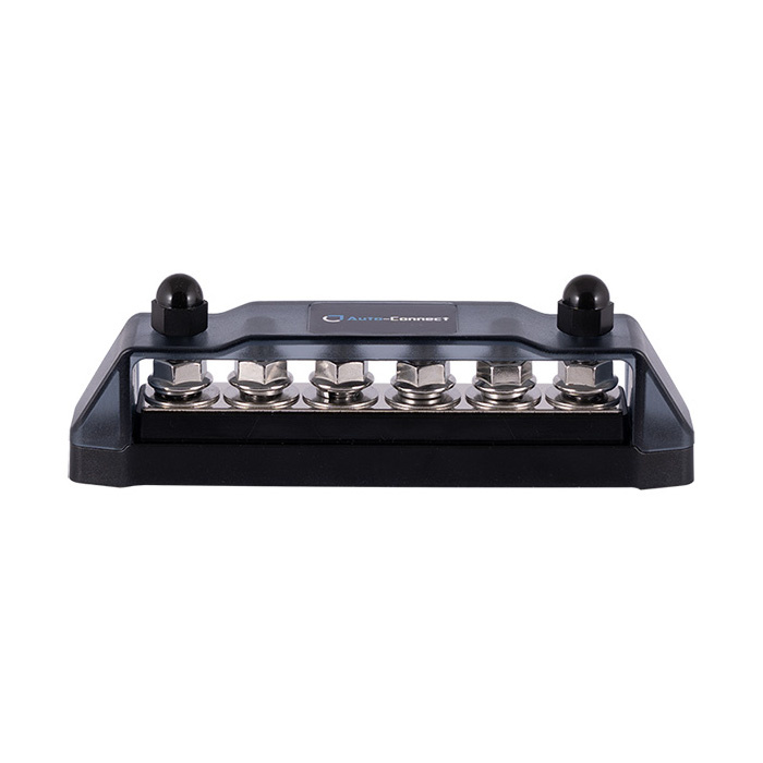 Distributionsblock med sex anslutningar för M8-bultar.