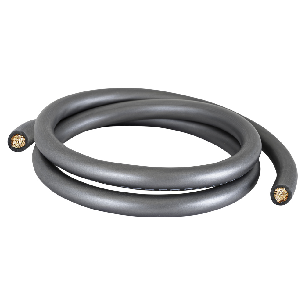 Grå strömkabel, 2 meter, 100% koppar, 35mm², rullad.