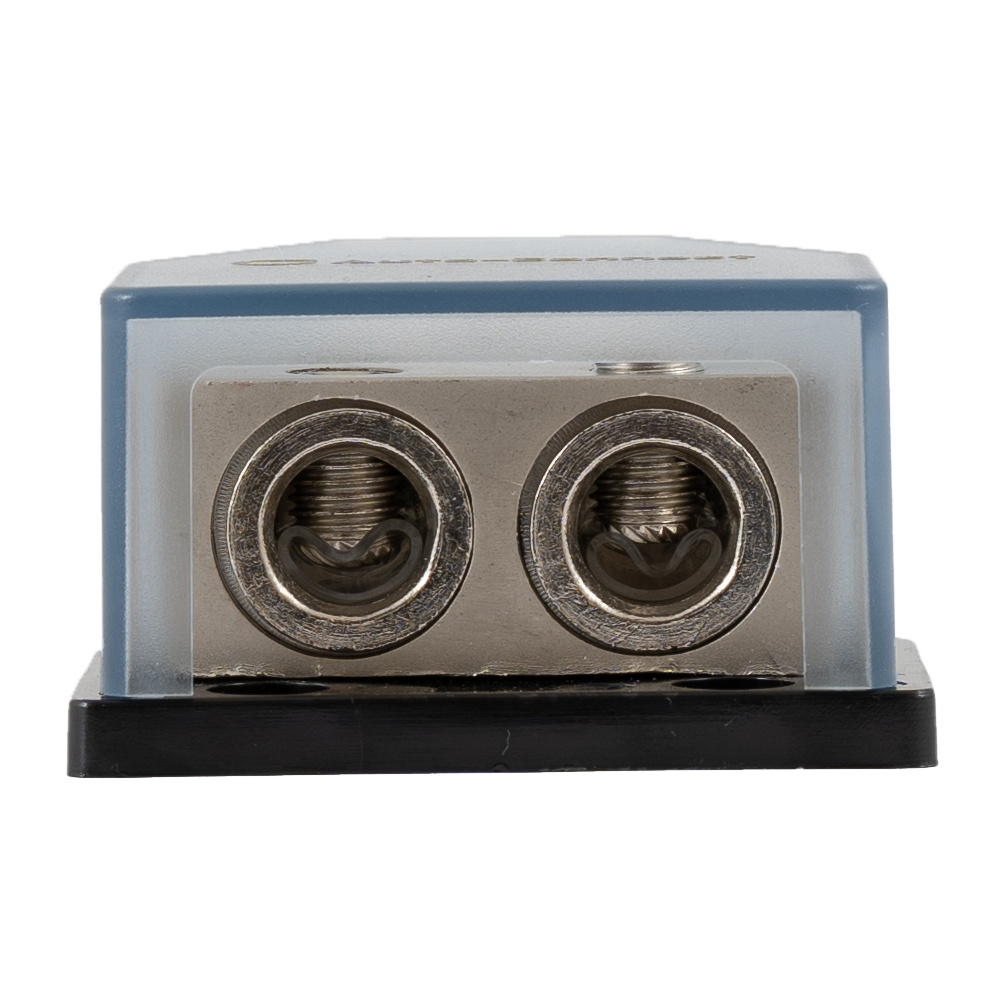 Distributionsblock med två anslutningar för 50mm² kablar.