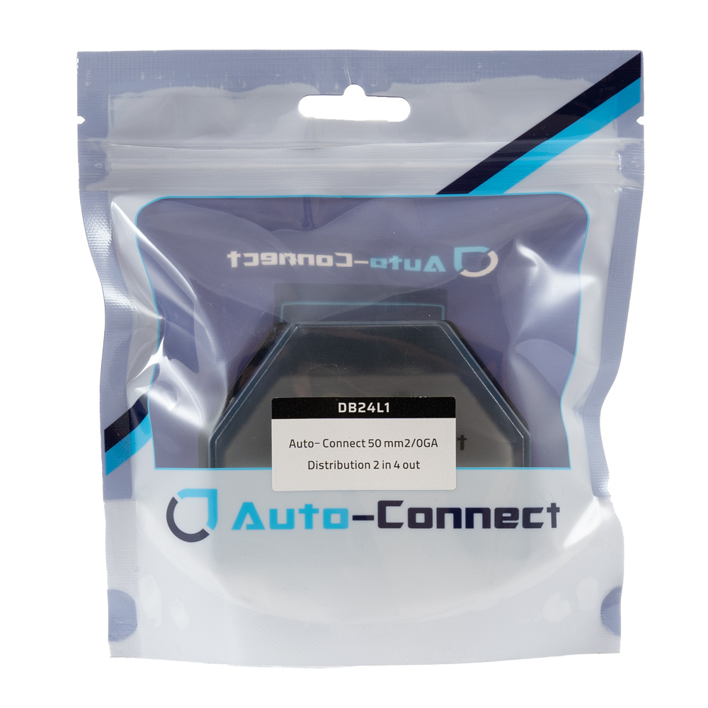 Förpackning av Auto-Connect distributionsblock, 2 till 4 utgångar, 50mm².