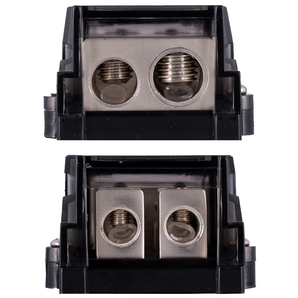 Auto-Connect mini-ANL säkringsblock med voltmätare, 2 st. säkringar