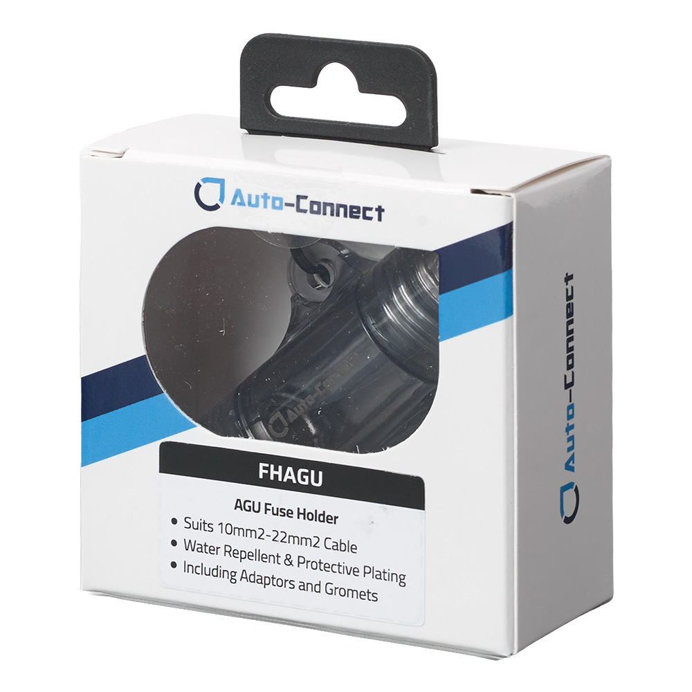 En förpackning med Auto-Connect AGU-säkringshållare för kablar 10-22 mm².