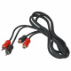 Auto-Connect koaxial RCA-förlängningskabel 1.5 meter, Level 1 En koaxial RCA-förlängningskabel på 1,5 meter med röd och svart kontakt.
