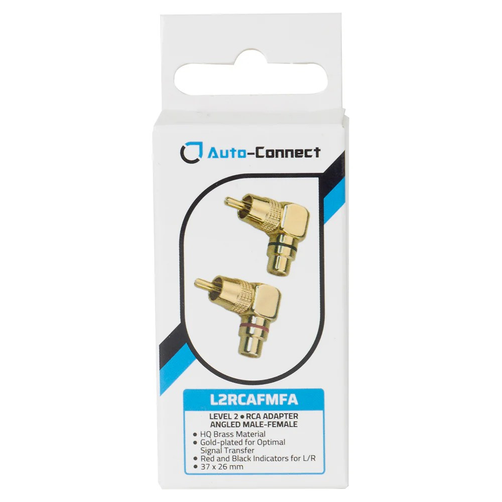Auto-Connect vinklad RCA-adapter, hane-hona