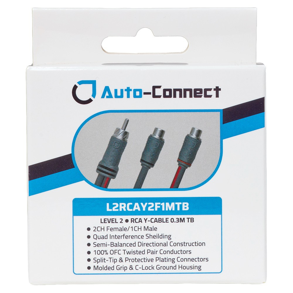 Auto-Connect tvinnad Y-splitt lågnivå 1 hane - 2 hona 0.3 meter, Level 2