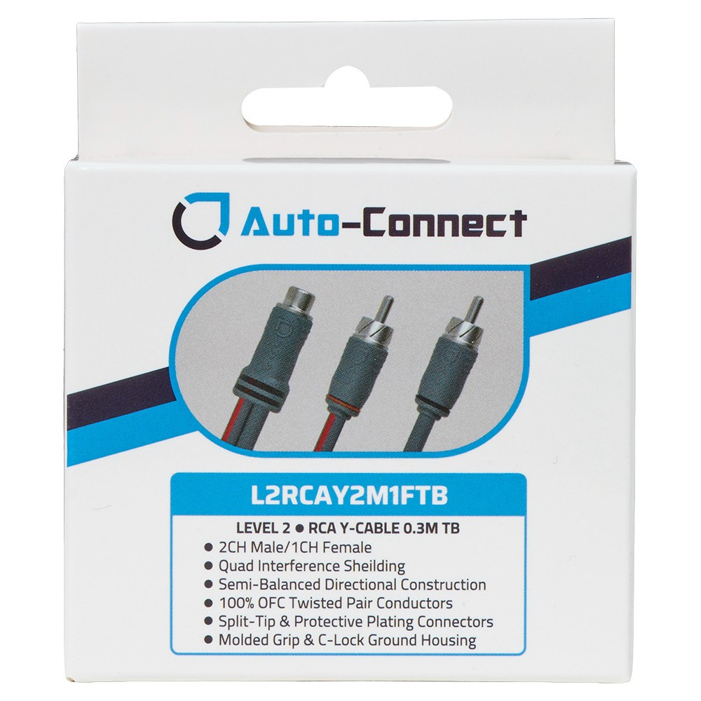 Auto-Connect tvinnad Y-splitt lågnivå 1 hona - 2 hane 0.3 meter, Level 2