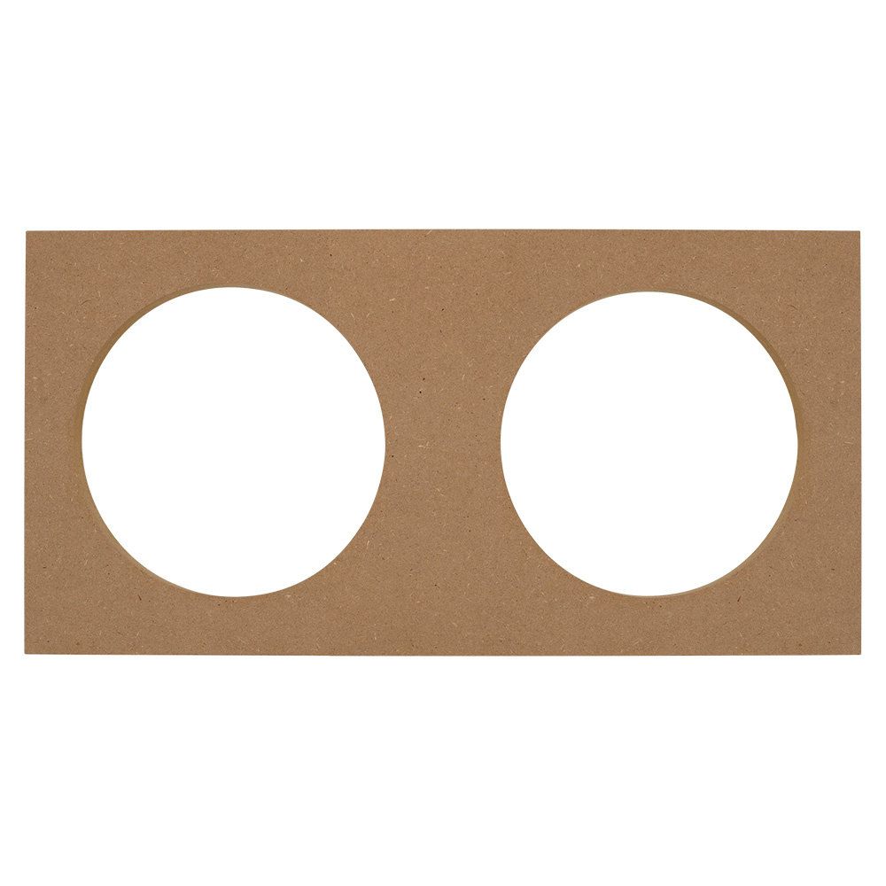 MDF-monteringsplatta med två runda hål, 2x6.5 tum.