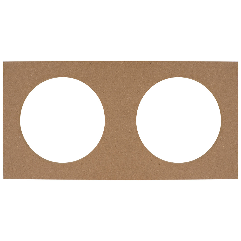 MDF-monteringsplatta med två runda hål, 2x8 tum.
