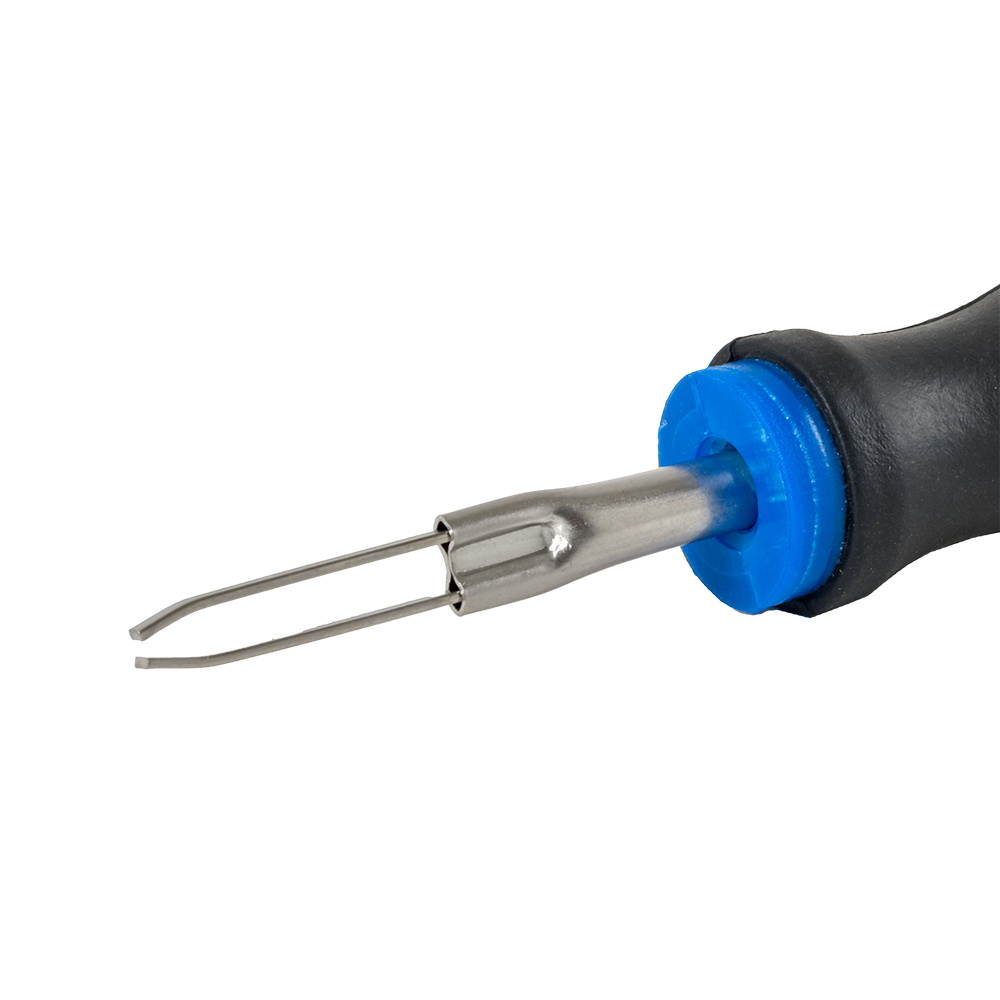 Ett Auto-Connect terminalverktyg med två gaffelspetsar.