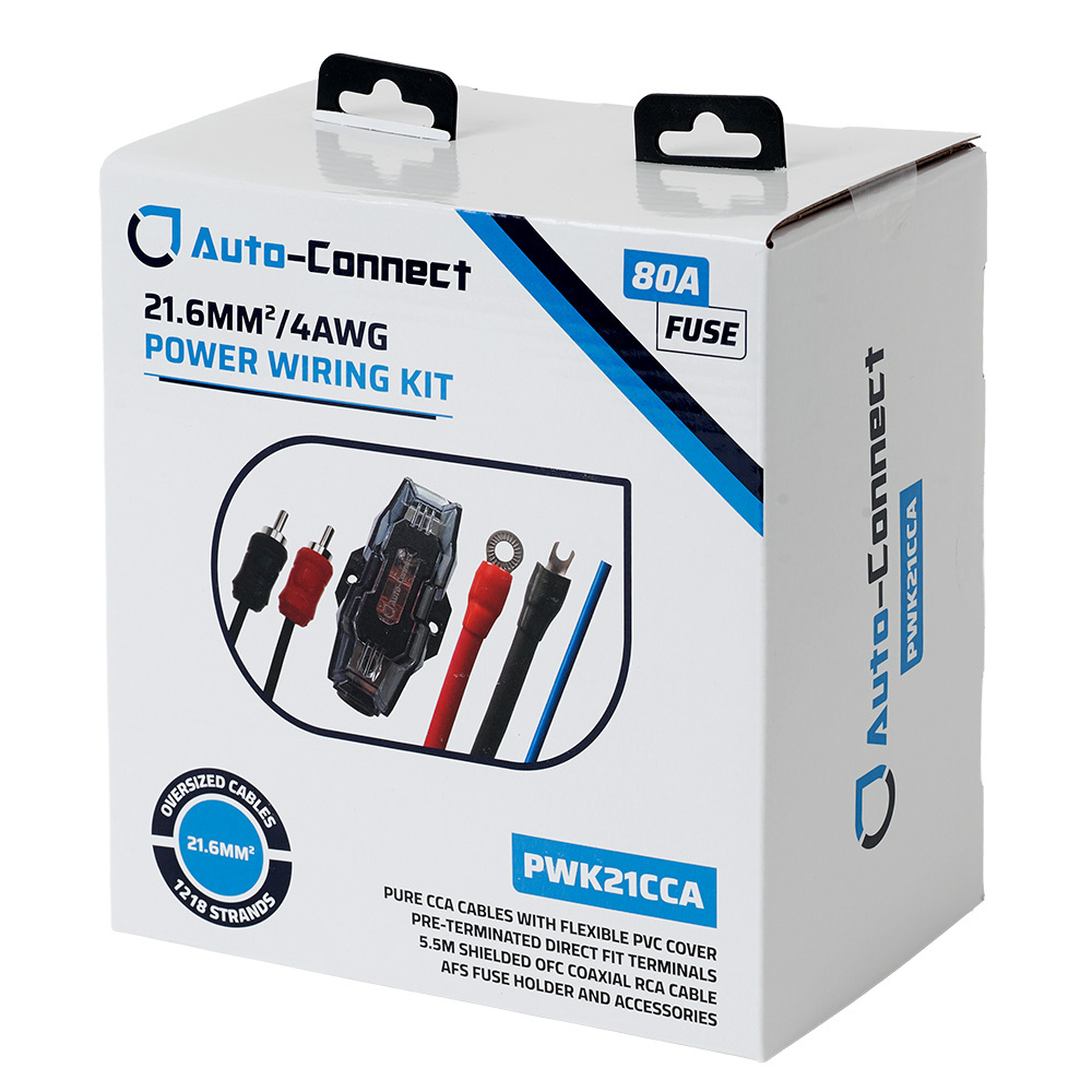En kartong med Auto-Connect Pure CCA kabelkit för elinstallation.