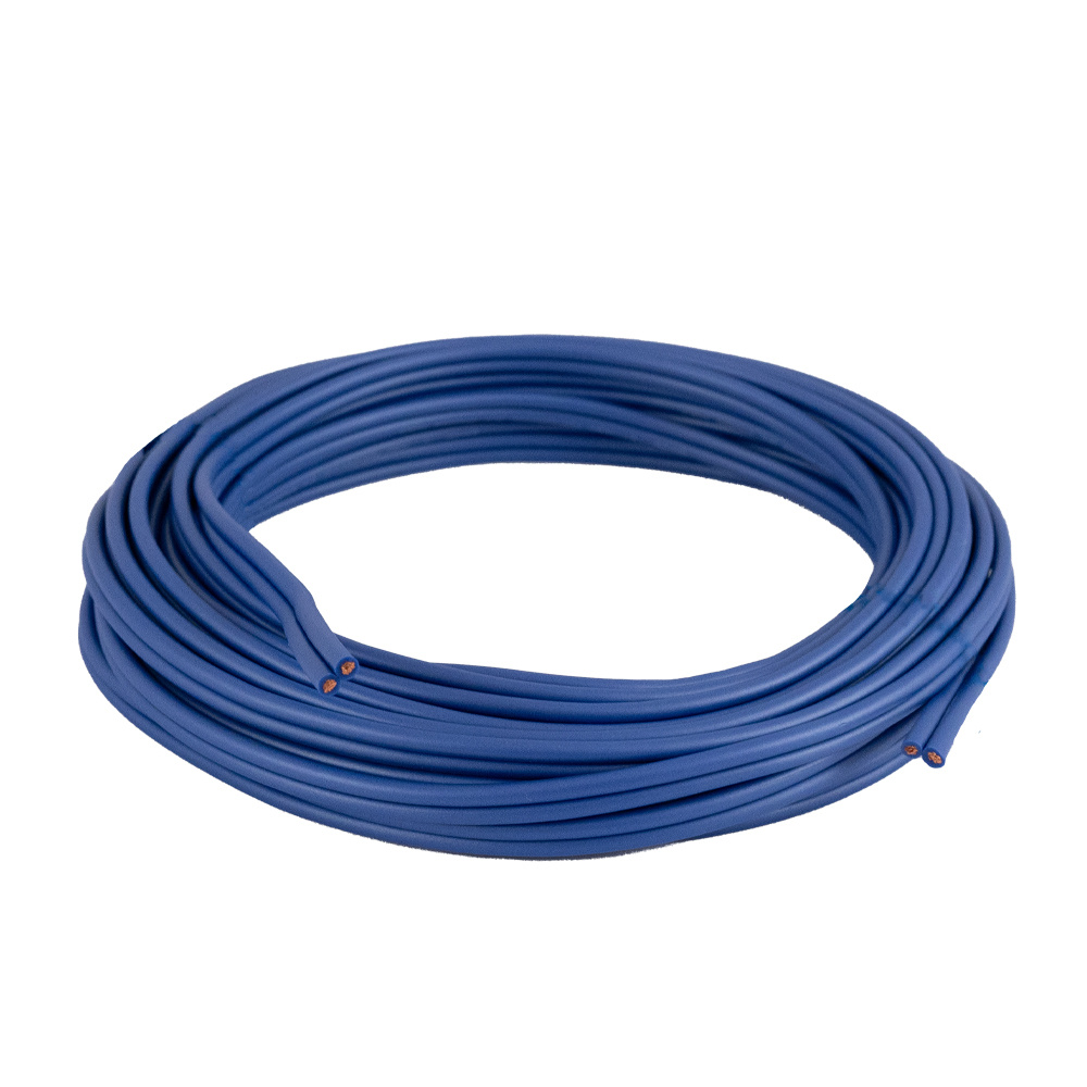 Blå högtalarkabel, 2x2.5mm², 10 meter, snurrad i en rulle.