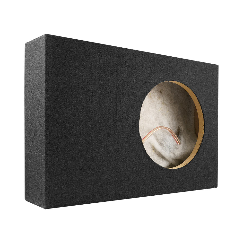 Modellanpassad baslåda för Volvo FH/FM, svart och med rund öppning.