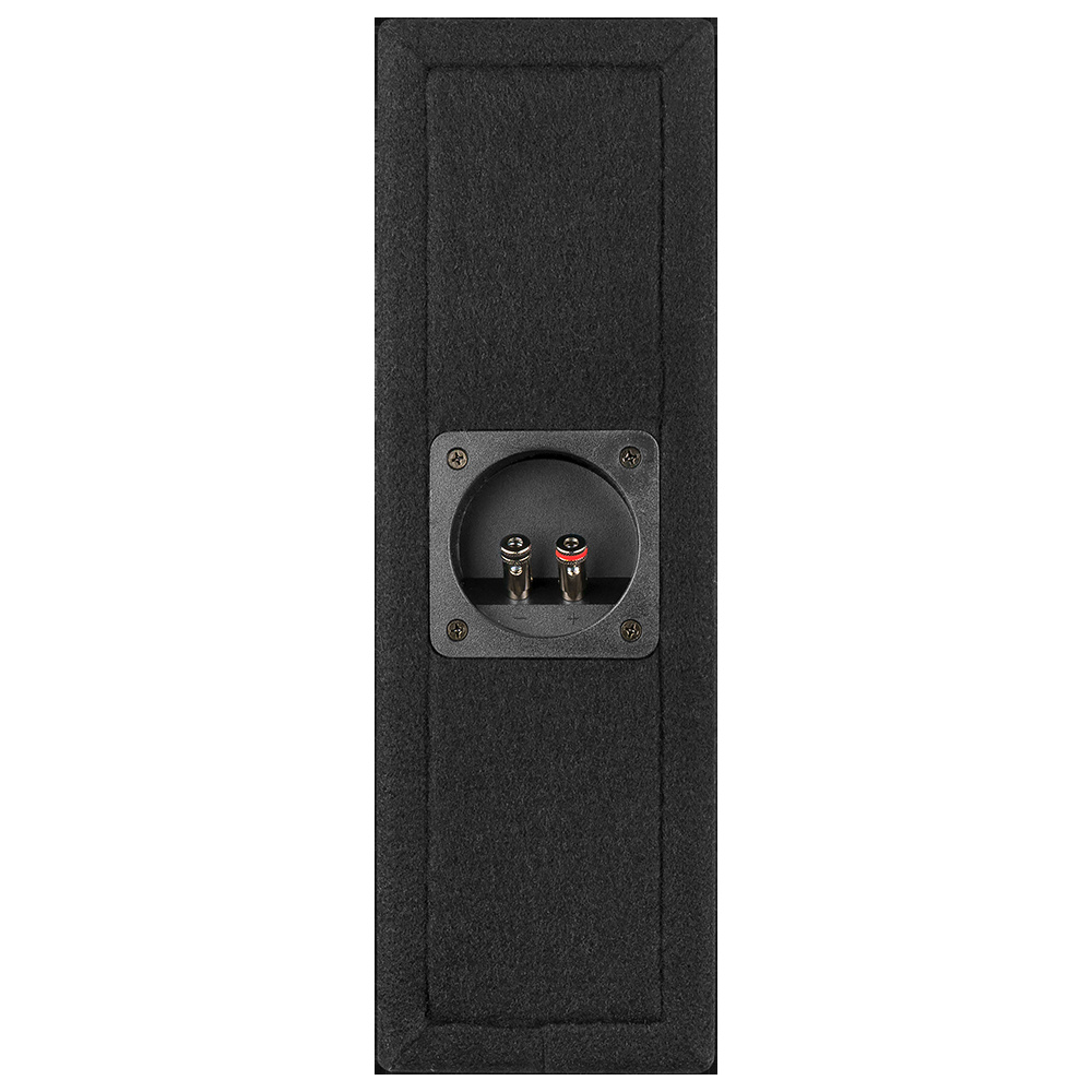 Svart baslåda med en port och anslutningsterminaler.