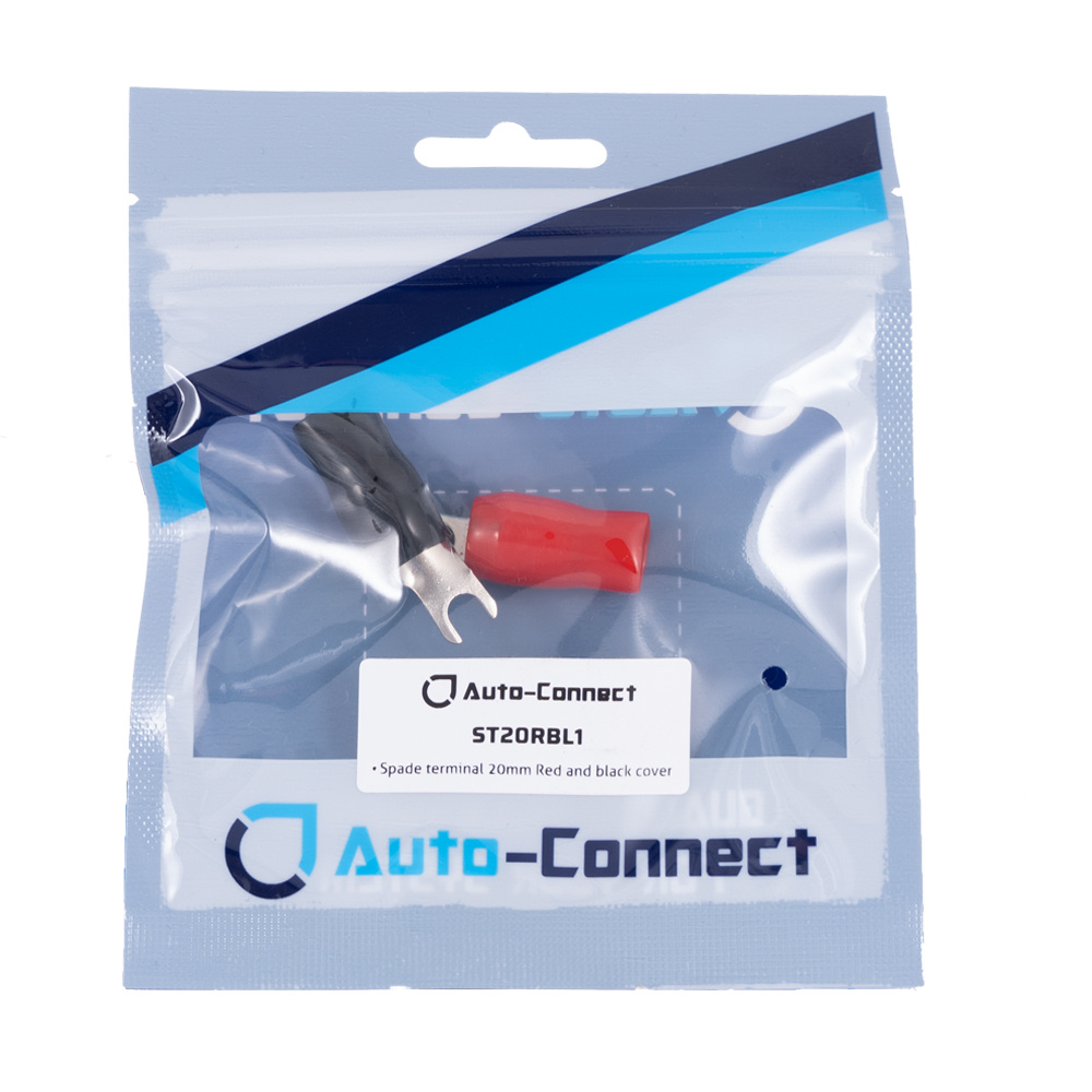 Auto-Connect röd och svart gaffelkabelsko, 20mm²